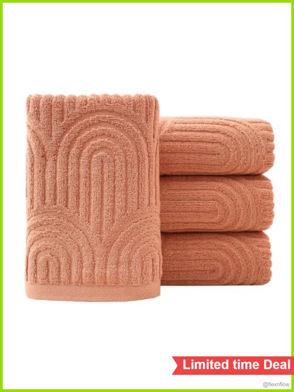 100% Cotton Striped Hand Towels Set of 4, Absorbent Quick Dry Bathroom Towel